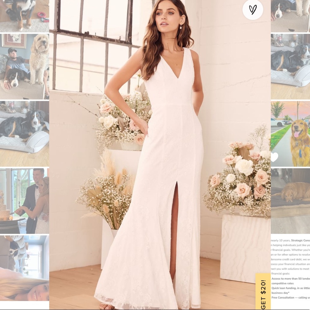 White lace maxi dress